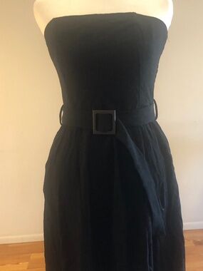 Monteau Linen Blend Strapless Dress